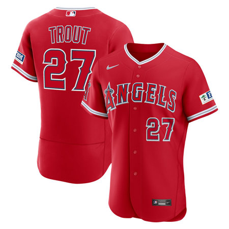 6dee72da5ebdbcc176a1f51718cee9c5.jpeg Youth Los Angeles Angels #27 Mike Trout Nike Red Alternate Authentic Sponsor Patch Jersey