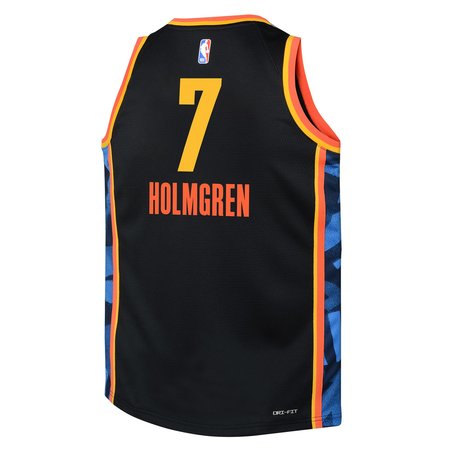 Youth Oklahoma City Thunder #7 Chet Holmgren Black 2024/25 Swingman City Edition Player Jersey