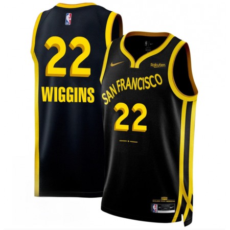 6f9f75c35143ae4fcc25db85ab1a93ef.jpeg Men's Golden State Warriors #22 Andrew Wiggins Black 2023/24 City Edition Stitched Basketball Jersey
