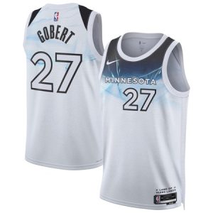 Unisex Minnesota Timberwolves #27 Rudy Gobert White 2024/25 Swingman City Edition Player Jersey
