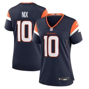 Women's Denver Broncos #10 Bo Nix Navy Alternate Game Jersey