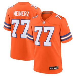 71ccda34bfad17124608c26c556b2cde.jpeg Men's Denver Broncos #77 Quinn Meinerz Orange Mile High Collection 1977 Throwback Player Game Jersey
