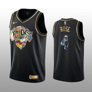 71d9dbf74627acce087dbd23c14018e1.jpeg Youth New Yok Knicks #4 Derrick Rose 2021/22 Black Golden Edition 75th Anniversary Diamond Logo Stitched Basketball Jersey