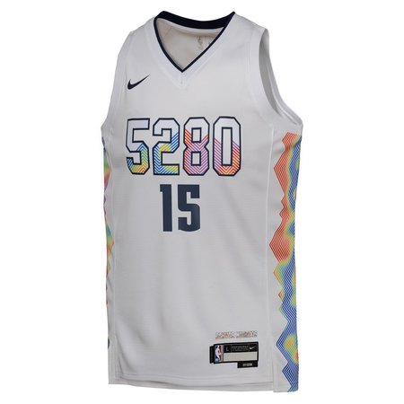 72adce0208e1f91cfacf80a4155820b8.jpeg Youth Denver Nuggets #15 Nikola Jokic White 2024/25 Swingman City Edition Player Jersey