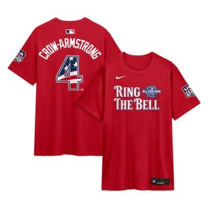 Men's National League #4 Pete Crow-Armstrong Nike Red 2026 All-Star Game Name & Number T-Shirt