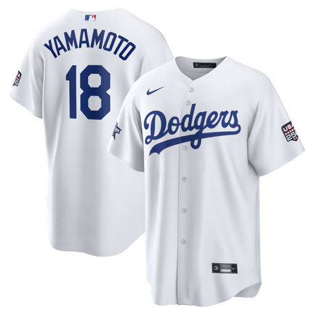 Men's Los Angeles Dodgers #18 Yoshinobu Yamamoto Nike White 2026 All-Star Game Replica Jersey