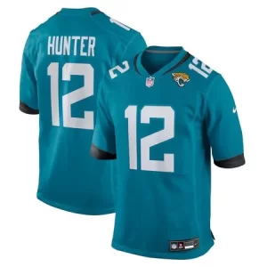 Men's Jacksonville Jaguars #12 Travis Hunter Teal 2025 NFL Draft First Round Pick Game Jersey