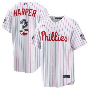 Youth Philadelphia Phillies #3 Bryce Harper Nike White 2026 All-Star Edition Stars & Stripes Stadium Jersey