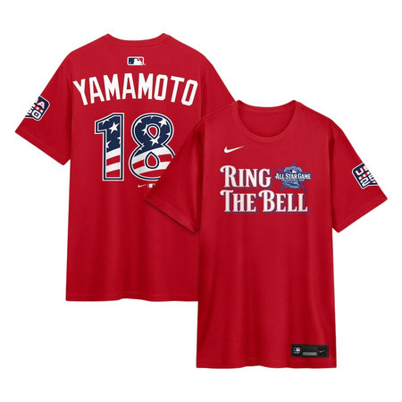 Men's National League #18 Yoshinobu Yamamoto Nike Red 2026 All-Star Game Name & Number T-Shirt