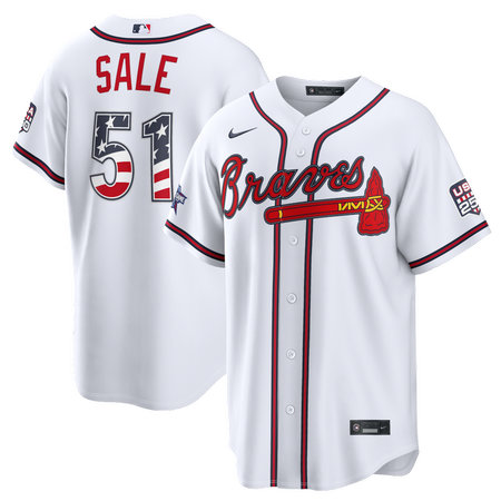 Men's Atlanta Braves #51 Chris Sale Nike White 2026 All-Star Edition Stars & Stripes Stadium Jersey