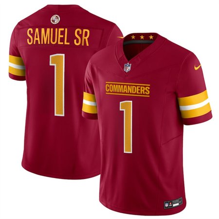 779c28613fab94a47aa12dc56b6344d7.jpeg Men's Washington Commanders #1 Deebo Samuel Sr Burgundy 2025 F.U.S.E. Vapor Limited Stitched Football Jersey