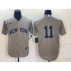 Men's New York Yankees #11 Anthony Volpe Gray Cool Base Stitched Baseball Jersey I6G6