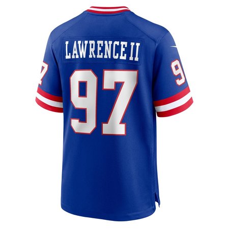 Men's New York Giants #97 Dexter Lawrence II Royal Classic Game Player Jersey
