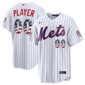 Youth New York Mets Nike White 2026 All-Star Edition Stars & Stripes Stadium Custom Jersey