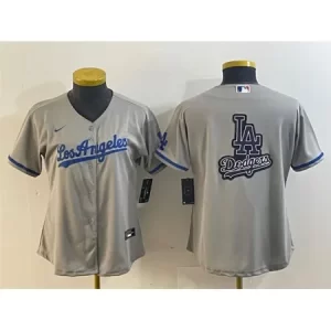 Youth Los Angeles Dodgers Grey Team Big Logo Stitched Jersey 2MCS