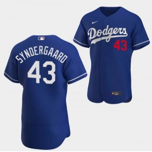 Men's Los Angeles Dodgers #43 Noah Syndergaard Blue Flex Base Stitched Baseball Jersey NCOP