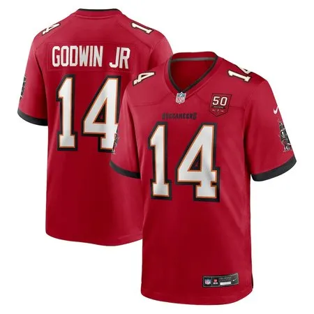 7da3d2de639265ecc2120611dd3e1d5e.webp Men's Tampa Bay Buccaneers #14 Chris Godwin Jr. Red 50th Anniversary Game Jersey
