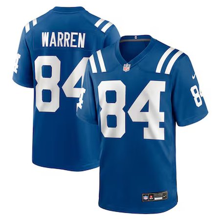 Men's Indianapolis Colts #84 Tyler Warren Royal 2025 NFL Draft First Round Pick Game Jersey