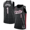Unisex Portland Trail Blazers #1 Anfernee Simons Black 2024/25 Swingman City Edition Player Jersey