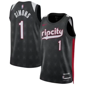 Unisex Portland Trail Blazers #1 Anfernee Simons Black 2024/25 Swingman City Edition Player Jersey