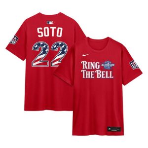Men's National League #22 Juan Soto Nike Red 2026 All-Star Game Name & Number T-Shirt