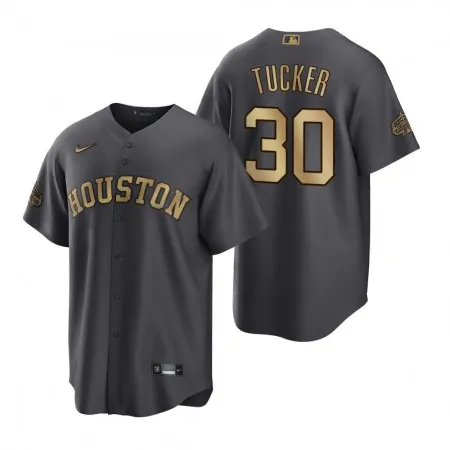 Men's Houston Astros #30 Kyle Tucker 2022 All-Star Charcoal Cool Base Stitched Baseball Jersey Q6OU