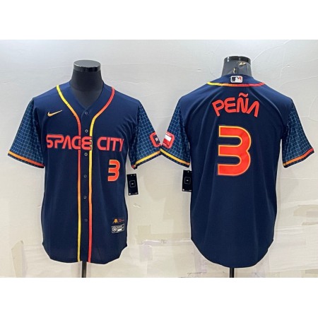 Men's Houston Astros #3 Jeremy Pena 2022 Navy City Connect Cool Base Stitched Jersey J4QS