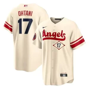 Men's Los Angeles Angels #17 Shohei Ohtani 2022 Cream City Connect Cool Base Stitched Jersey 5ZK9