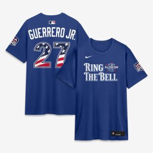 Men's American League #27 Vladimir Guerrero Jr. Nike Rush Blue 2026 All-Star Game Name & Number T-Shirt