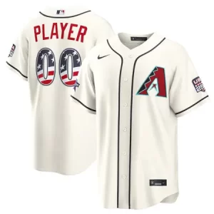 Men's Arizona Diamondbacks Nike Cream 2026 All-Star Edition Stars & Stripes Stadium Custom Jersey