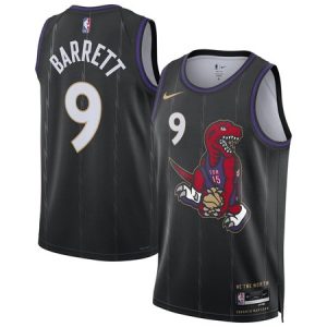 Unisex Toronto Raptors #9 RJ Barrett Black 2024/25 Swingman City Edition Player Jersey
