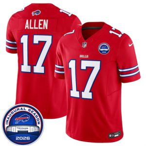 Youth Buffalo Bills #17 Josh Allen Red 2026 Inaugural Season at Highmark Stadium Vapor F.U.S.E. Limited Jersey