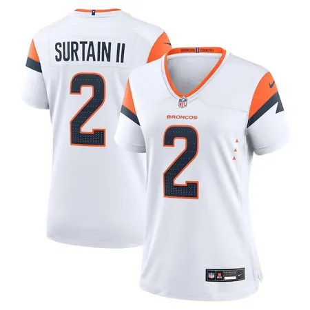 Women's Denver Broncos #2 Patrick Surtain II White Mile High Collection Game Jersey