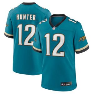 Men's Jacksonville Jaguars #12 Travis Hunter Teal 2025 NFL Draft First Round Pick 2nd Alternate Game Jersey