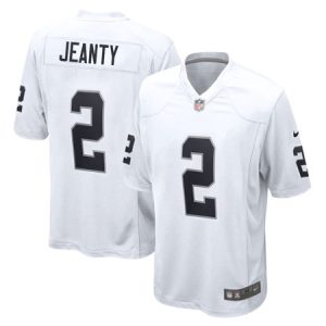 Men's Las Vegas Raiders #2 Ashton Jeanty  White 2025 NFL Draft First Round Pick Game Jersey