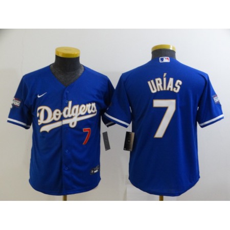 Youth Los Angeles Dodgers #7 Julio Urias Royal Cool Base Stitched Baseball Jersey 8M40