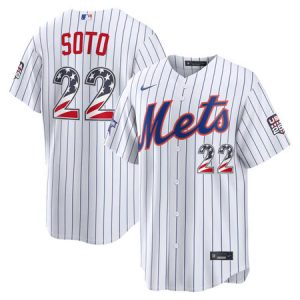 Men's New York Mets #22 Juan Soto Nike White 2026 All-Star Edition Stars & Stripes Stadium Jersey