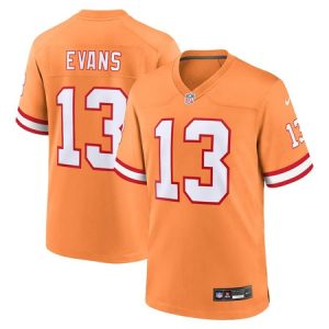 Men's '76 Tampa Bay Buccaneers #13 Mike Evans Orange Player Game Jersey