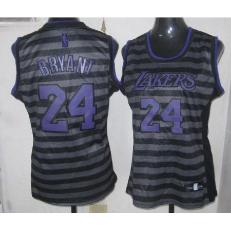 8c50c1d4733e18488fb6f40e02ac79b0.jpeg Lakers #24 Kobe Bryant Black/Grey Women's Groove Stitched NBA Jersey