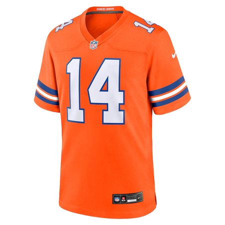 Men's Denver Broncos #14 Courtland Sutton Orange Mile High Collection 1977 Throwback Player Game Jersey