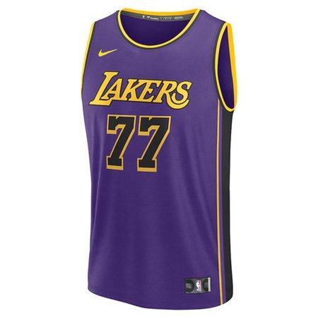 Unisex Los Angeles Lakers #77 Luka Doncic Purple Swingman City Edition Jersey Z8KX