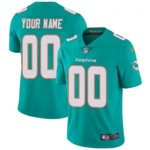 Men's Miami Dolphins Customized Aqua Green Team Color Vapor Untouchable NFL Stitched Limited Jersey