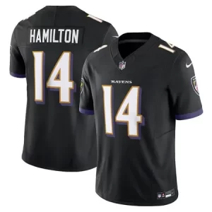 Men's Baltimore Ravens #14 Kyle Hamilton  Black Alternate Vapor F.U.S.E. Limited Jersey
