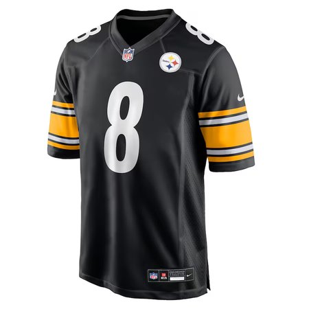 Men's Pittsburgh Steelers #8 Aaron Rodgers Black Game Jersey