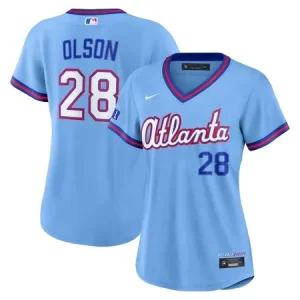 Women's Atlanta Braves #28 Matt Olson Nike Powder Blue 2026 City Connect Stadium Jersey 201Q