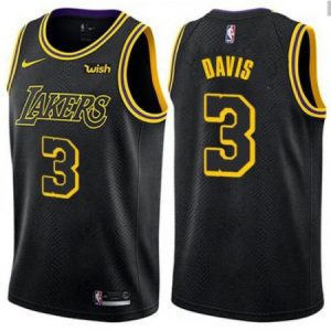 Men's Los Angeles Lakers #3 Anthony Davis Black Stitched NBA Jersey 6LA8