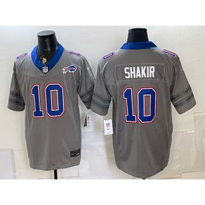 98556f36634348c19d10ad833d634701.jpeg Men's Buffalo Bills #10 Khalil Shakir Nike Gray Vapor F.U.S.E. Limited Jersey DFY1