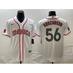 Men's Mexico Baseball #56 Randy Arozarena 2023 White World Baseball Classic Stitched Jersey VTFI