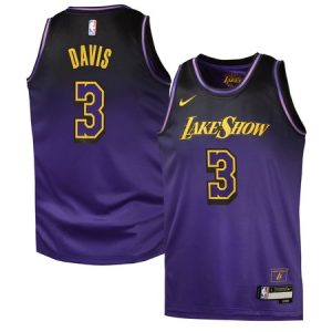 991c4993414eacffc0b63558511db001.jpeg Youth Los Angeles Lakers #3 Anthony Davis Purple 2024/25 Swingman Player City Edition Jersey