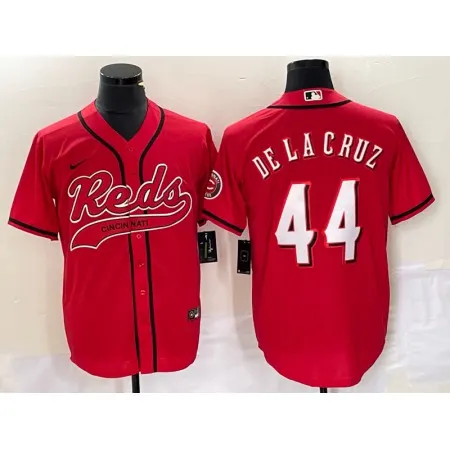 Men's Cincinnati Reds #44 Elly De La Cruz Red Cool Base Stitched Baseball Jersey 9XVW